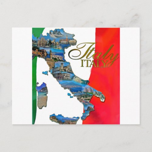 The Italian Boot Postcard