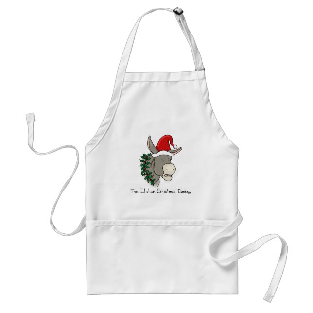 The Italian Christmas Donkey Adult Apron (Front)