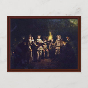 The Italian Comedy (L'Amour Au Théâtre Italien) Postcard