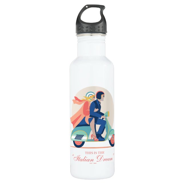 The Italian Dream - The White Lotus Stainless Steel Water Bottle (Front)