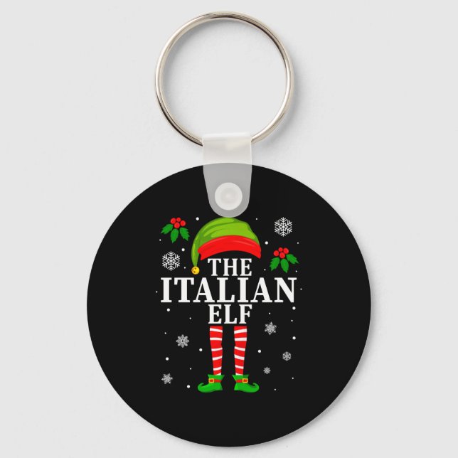 The Italian Elf Family Matching Christmas Pajama L Keychain (Front)