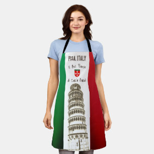 The Italian Flag And The Tower of Pisa Apron