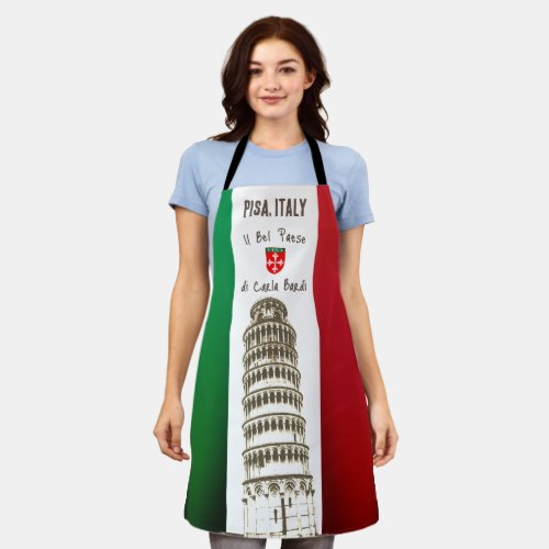 The Italian Flag And The Tower of Pisa Apron