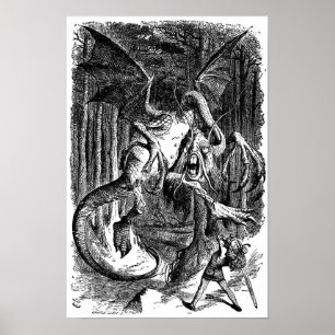 Jabberwocky (Alice factory Through the Looking Glass) - Throw Blanket / Tapestry Wall Hanging