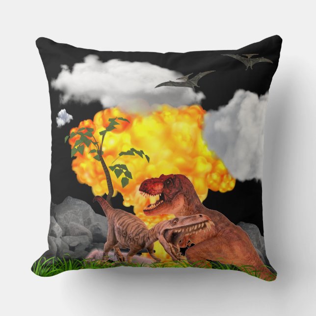 The Jace Collection Dinosaur Pillow Little Boy Fir (Front)