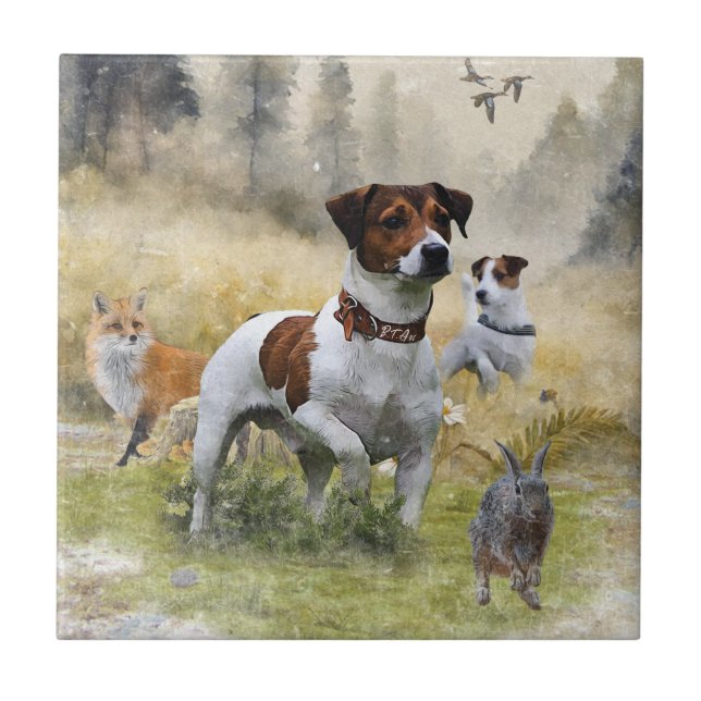 The Jack Russell Terrier , Art Ceramic Tile (Front)