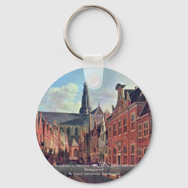 The Jansstraat In Haarlem With The St. Bavochurch Keychain (Front)