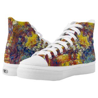 The Japanese Bridge Claude Monet abstract vibrant High-Top Sneakers