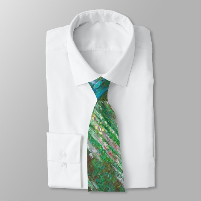 The Japanese Footbridge by Claude Monet Neck Tie (Tied)