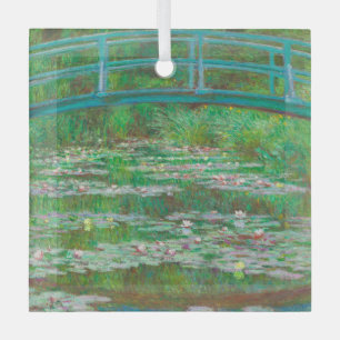The Japanese Footbridge Claude Monet Glass Ornament