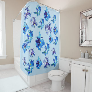 THE JAPANESE IRIS FLOWER SHOWER CURTAIN