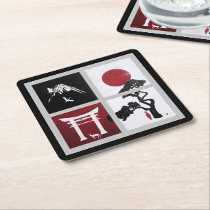 The Japanese Spirit Painting by Alfred Fox Square Paper Coaster