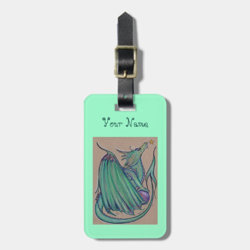 The Jayde dragon luggage tag by Renee Lavoie