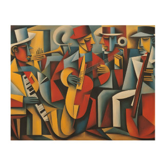 The jazz band wood wall art