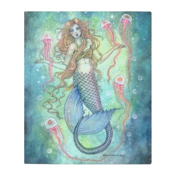 The Jellies Mermaid Art Print On Metal by robmolily at Zazzle