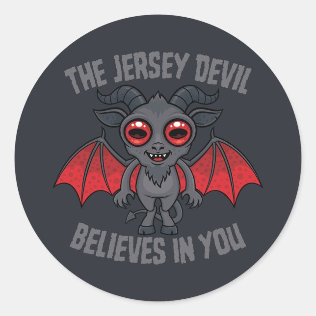 The Jersey Devil Believes In You Classic Round Sticker (Front)