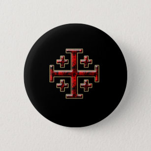 The Jerusalem Cross - Black Back Button