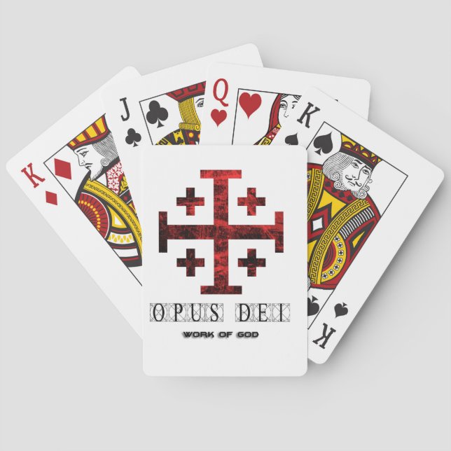 The Jerusalem Cross - Opus Dei - Work Of God Poker Cards (Back)