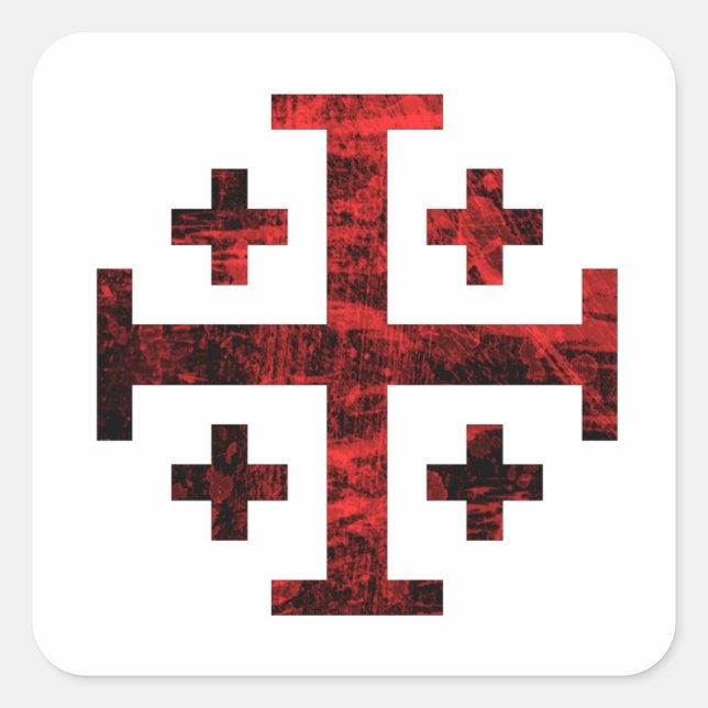 The Jerusalem Cross Square Sticker (Front)