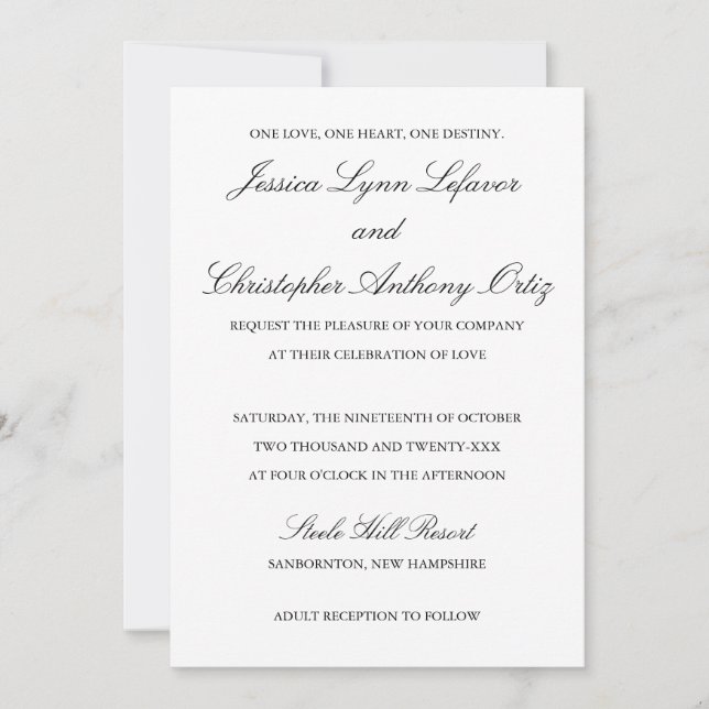 The Jessica Wedding Collection - Invitation  (Front)