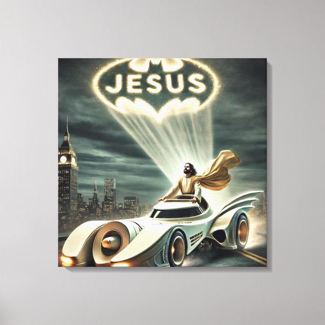 The Jesusmobile: Savior in the Night Canvas Print (Front)