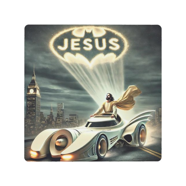 The Jesusmobile: Savior in the Night Metal Print (Front)