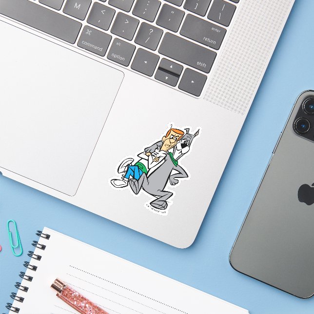 The Jetsons | George & Astro Buddies Sticker (Laptop w/ iPhone)