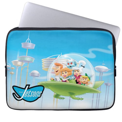 The Jetsons  The Family Flying Car Laptop Sleeve