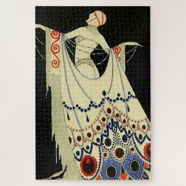 “The Jewelled Gown” Art Deco by Jose Carlos Jigsaw Puzzle (Vertical)