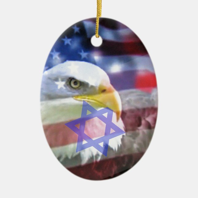 The Jewish American. Ceramic Ornament (Front)