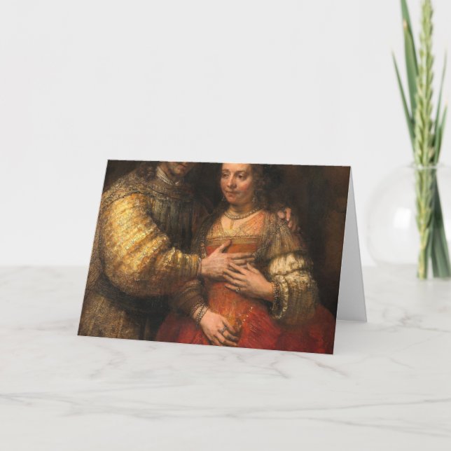 The Jewish Bride Painting By Rembrandt Card (Front)