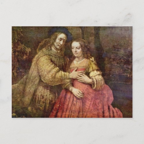 The Jewish Bride The Couple By Rembrandt Van Rij Postcard