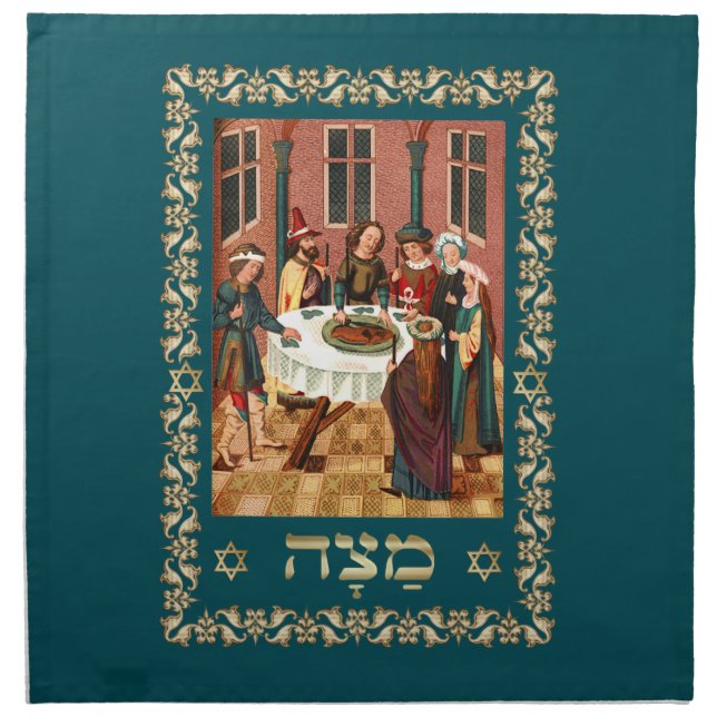  "The Jews' Passover" Fine Art Matzah Cover Cloth Napkin (Front)