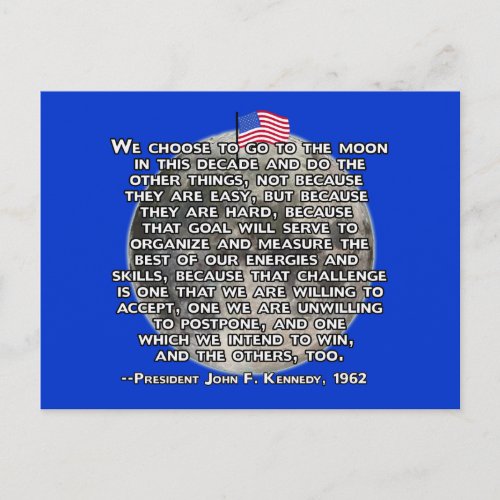 The JFK Quote That Sent Humans to the Moon Postcard