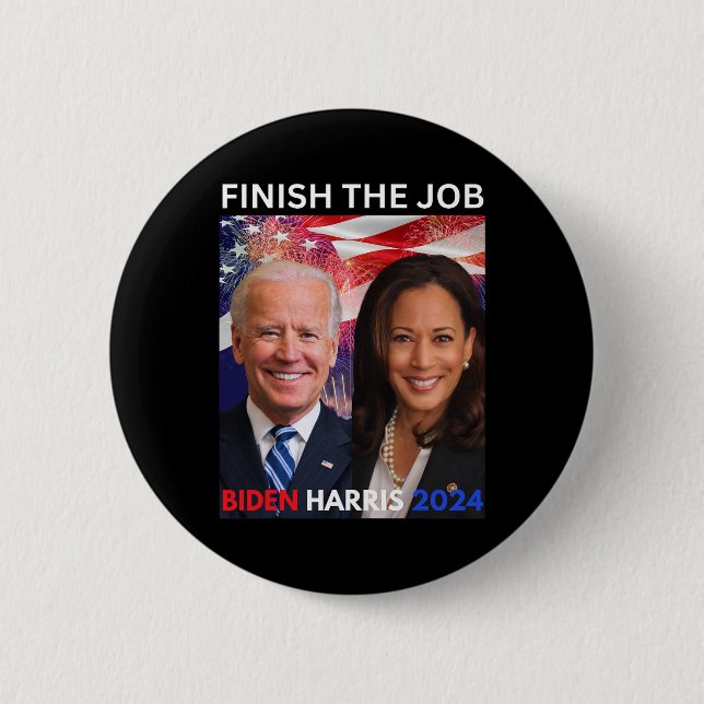 The Job-biden Harris 2024 Political Tee Democrats  Button (Front)