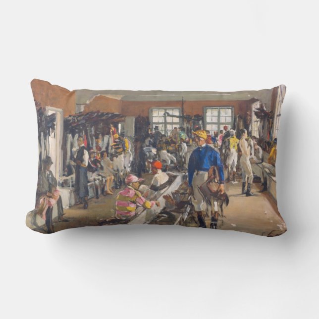 The Jockeys' Dressing Room at Ascot Racecourse Lumbar Pillow (Front)