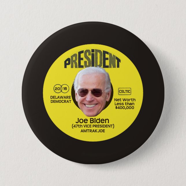 The Joe Biden Record Pinback Button (Front)