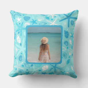 The Johnson Beach House Pillow, Cute Sea Pattern Throw Pillow