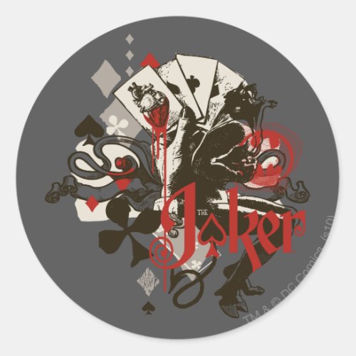 The Joker _ 4 Aces Bleeding Heart Devil Classic Round Sticker