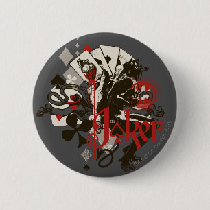 The Joker - 4 Aces Bleeding Heart Devil Pinback Button