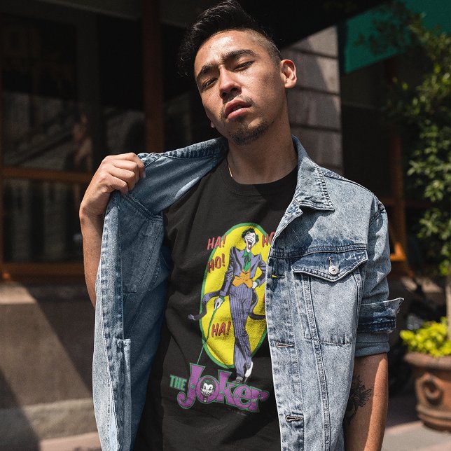 The Joker Cackles 2 T-Shirt (Person wearing t-shirt)