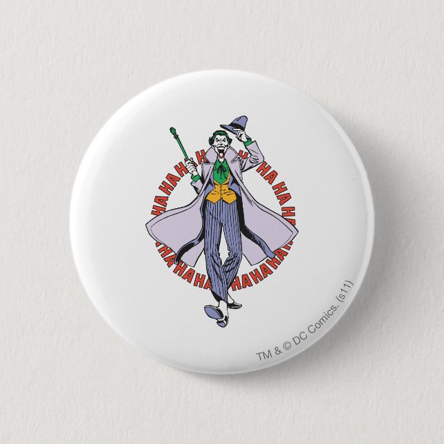 The Joker Cackles Pinback Button (Front)