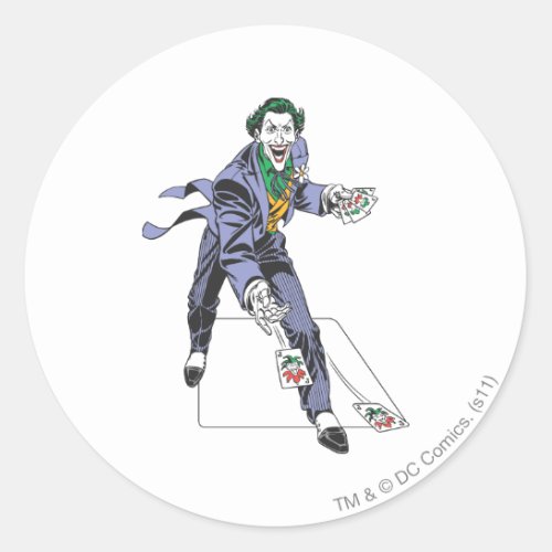 The Joker Casts Cards Classic Round Sticker