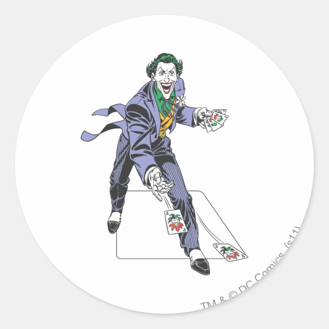 The Joker Casts Cards Classic Round Sticker (Front)