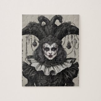 The Joker Clown in Black and White