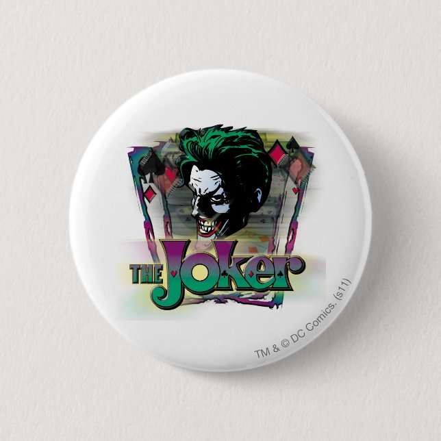 The Joker - Face and Logo Pinback Button (Front)