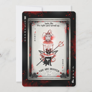 The Joker & His Pitbull Halloween Party Card