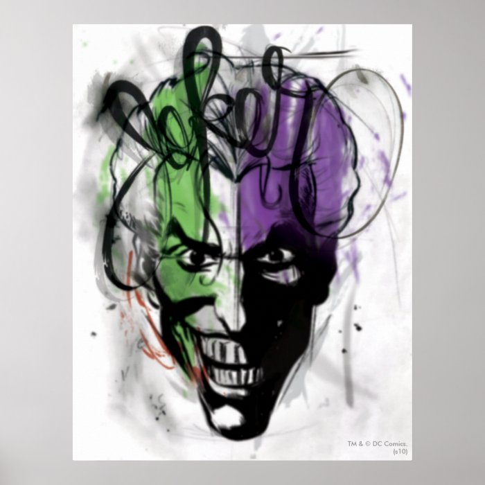 The Joker Neon Airbrush Portrait Posters