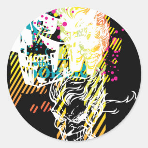 The Joker Neon Montage Classic Round Sticker