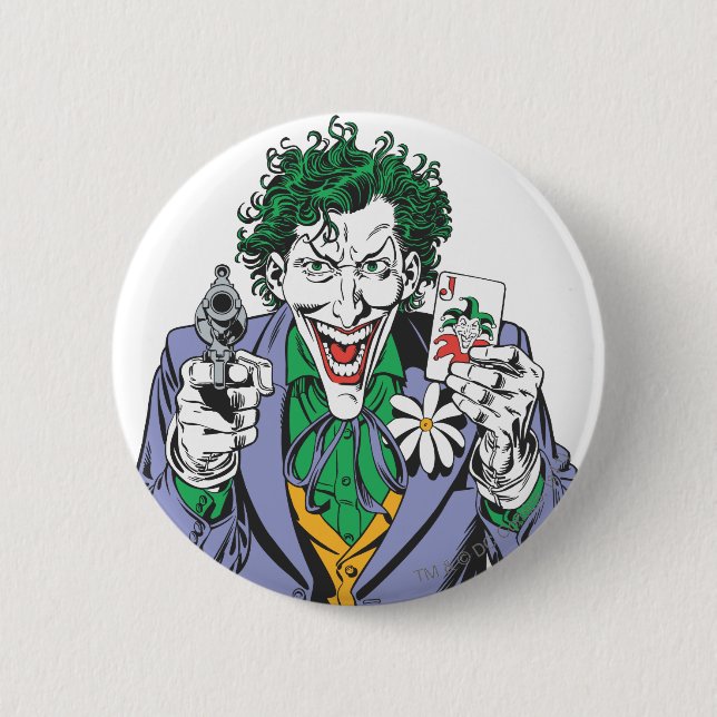 The Joker Points Gun Pinback Button (Front)